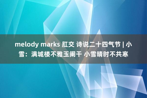 melody marks 肛交 诗说二十四气节 | 小雪：满城楼不雅玉阑干 小雪晴时不共寒