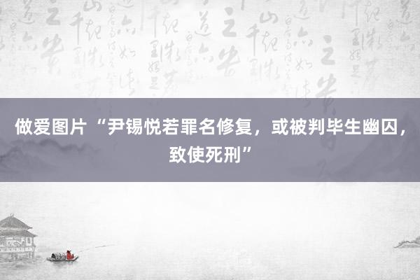 做爱图片 “尹锡悦若罪名修复，或被判毕生幽囚，致使死刑”